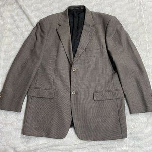 Fil A Fil Mens Black/Beige Notch Lapel Single Breasted Blazer Jacket Size US 46R